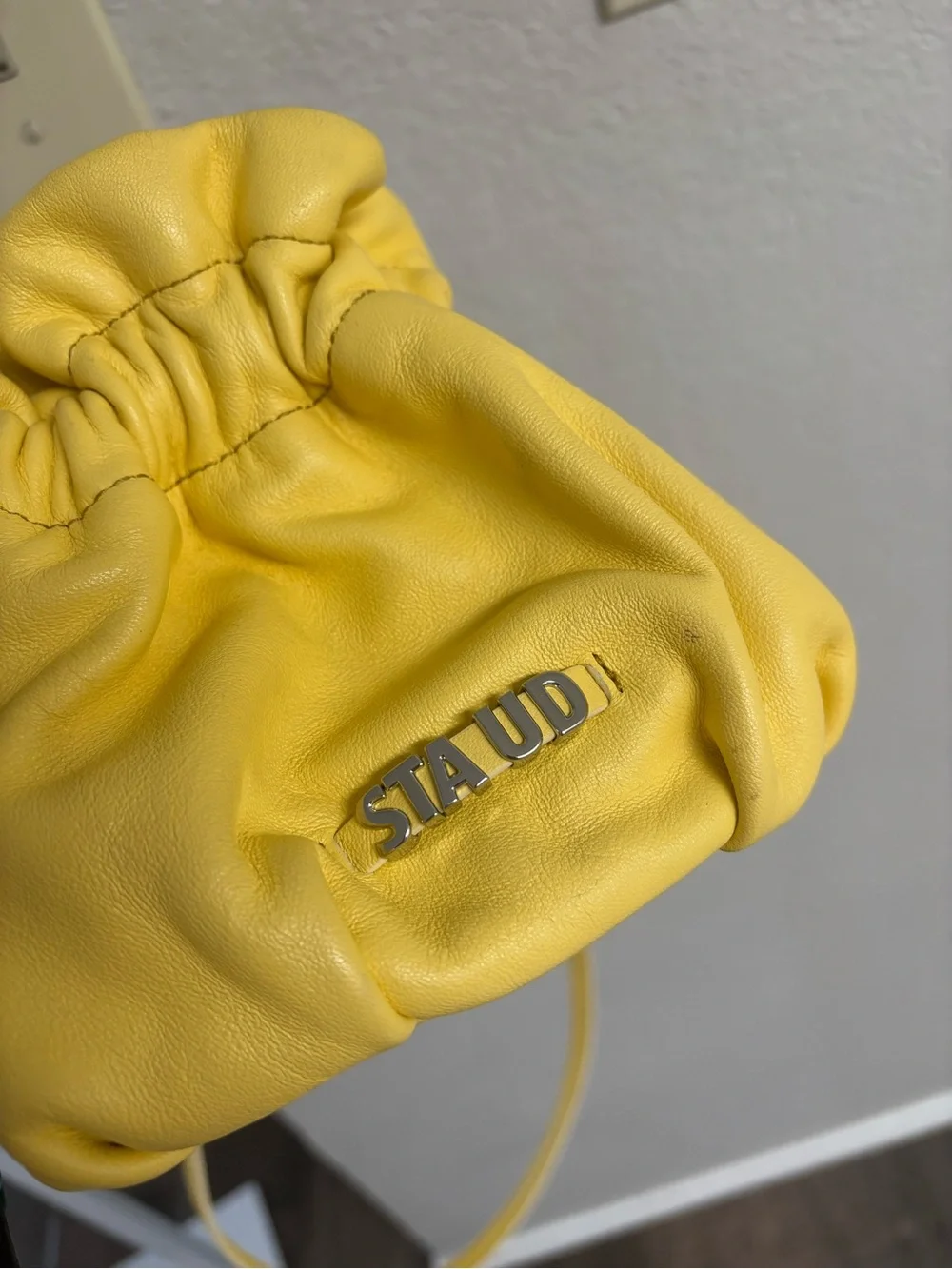 Staud / mini Grace leather crossbody bag in yellow